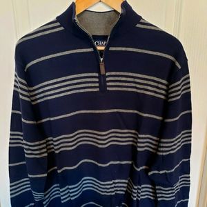 Mens Navy & Gray 1/4 Zip Sweater